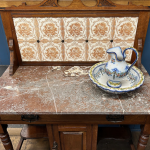 Edwardian Wash Stand with Marble and Tiled Upstand
