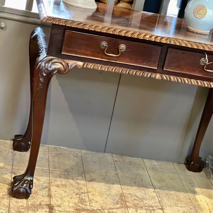 Chippendale Style Side Table with Two Drawers Circa 1900