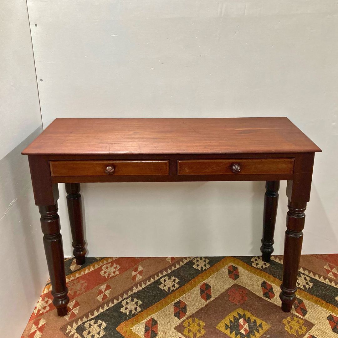 Victorian Mahogany two drawer side table- No 132